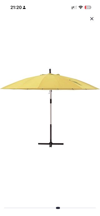 Parasol redondo beige/blanco