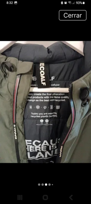 Abrigo acolchado Ecoalf verde
