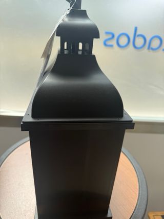 Farol Decorativo Negro con Efecto Chimenea