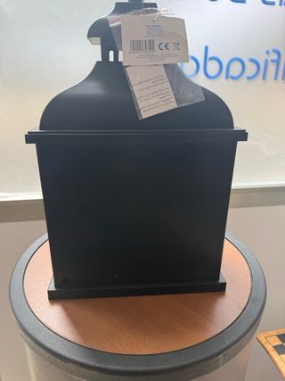 Farol Decorativo Negro con Efecto Chimenea