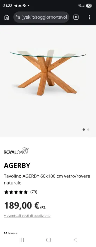 Tavolino da salotto 60×100