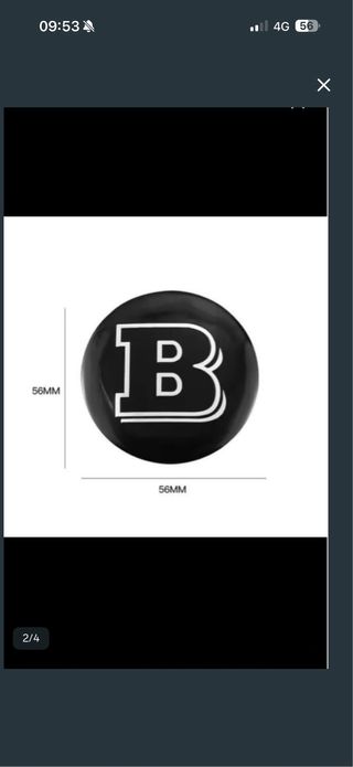 4x Emblemas Brabus 56mm Adhesivos