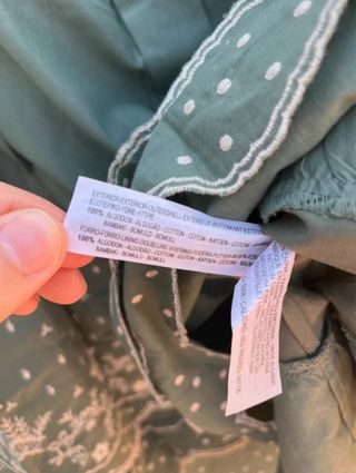 Falda verde Massimo Dutti bordada