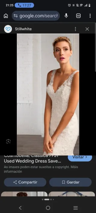 Vestido de Novia Cosmobella 7751 Blanco talla 8