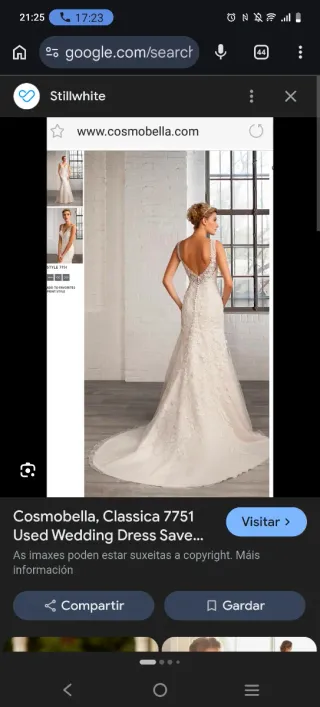 Vestido de Novia Cosmobella 7751 Blanco talla 8