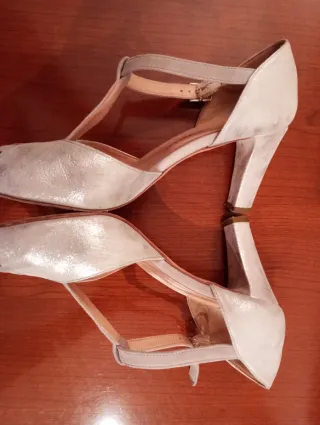 Scarpe donna punta aperta argento