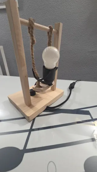 Lámpara Bombilla Colgante Balancín echo a mano