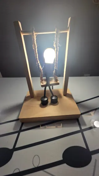 Lámpara Bombilla Colgante Balancín echo a mano