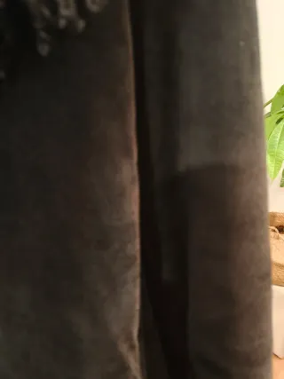 Abrigo Piel Genuina Vintage Negro con pelo