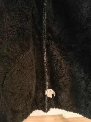 Abrigo Piel Genuina Vintage Negro con pelo