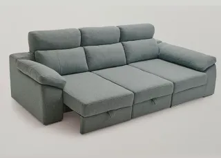 Sofá Chaise Longue Gris Convertible