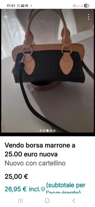 Borsa Pollini marrone con tracolla