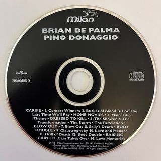 Brian De Palma Pino Donaggio Banda Sonora CD