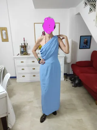 Vestido fiesta azul cielo