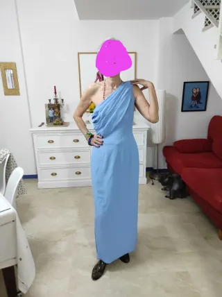 Vestido fiesta azul cielo
