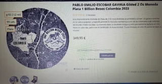 Moneda Pablo Escobar Edición Especial 2 onzas