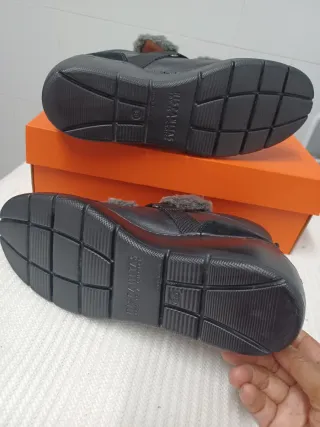 Botines Hispanitas Piel Negro y Gris