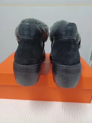 Botines Hispanitas Piel Negro y Gris