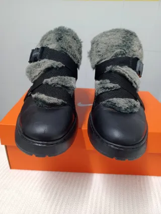 Botines Hispanitas Piel Negro y Gris