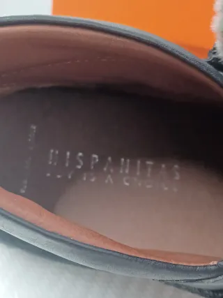 Botines Hispanitas Piel Negro y Gris