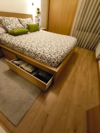 Cama Ikea Malm 160x200 con 4 cajones