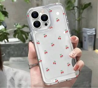 Funda iPhone 14 Pro Transparente Cerezas