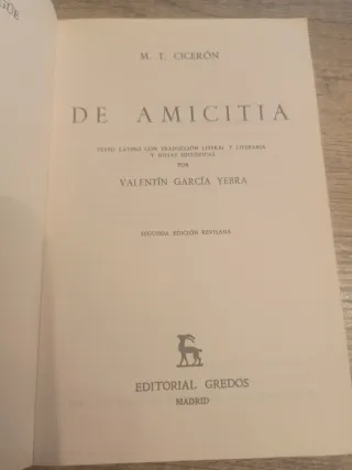 DE AMICITIA M.T. CICERON