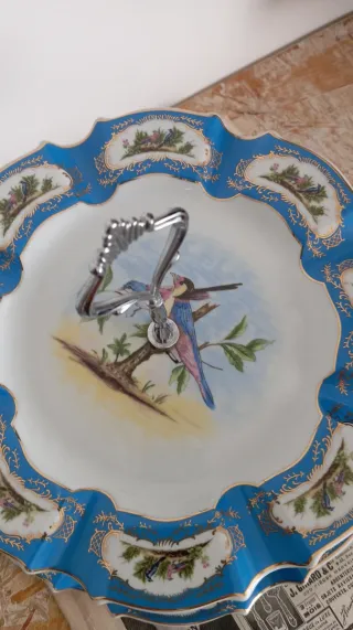 Alzatina vintage uccelli porcellana