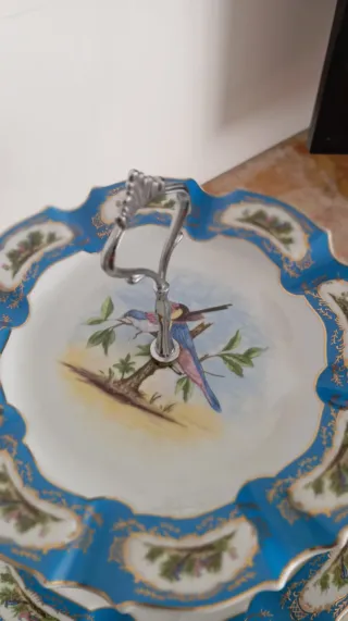 Alzatina vintage uccelli porcellana