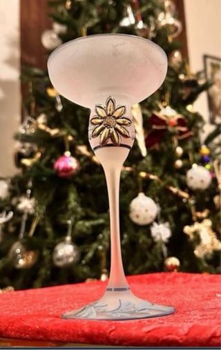 Bello Candelabro vidrio esmerilado y plata de ley