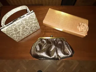 Lote Bolsos Fiesta Vintage Oro y Plata