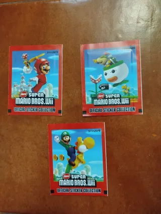 Lote 3 sobres Super Mario Bros. Wii sin abrir