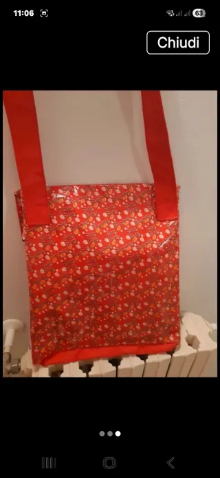 Borsa Najoleari in vernice e tessuto