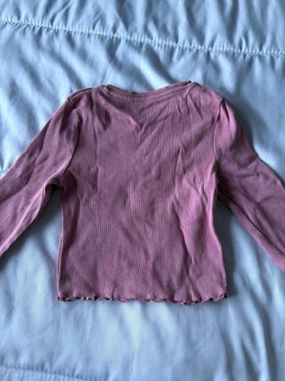 Camisola de criança rosa canelada