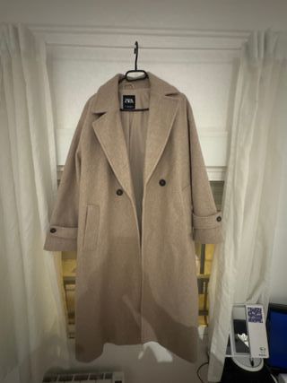 Abrigo Zara Beige Talla M Mujer