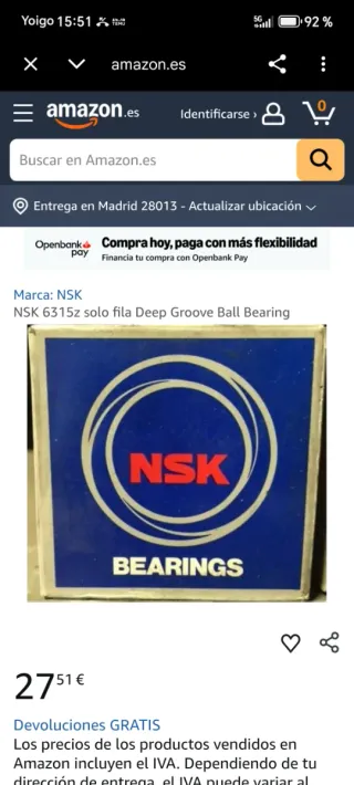Rodamientos NSK