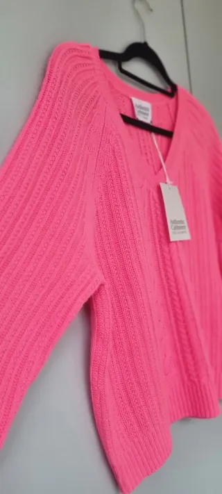 Jersey de cachemira rosa talla XL