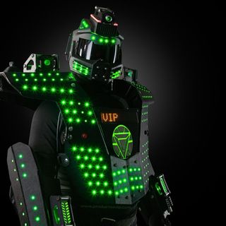 Robot LED + Chispas Frías , Pistola cO2 animación.