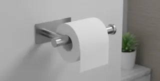 Portarrollos Papel Higiénico Adhesivo Metal