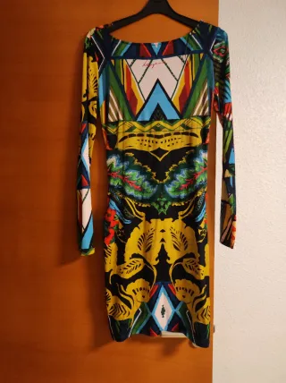 Vestido Desigual Multicolor Manga Larga