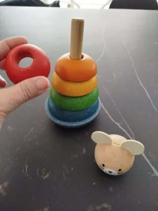 Juguete Montessori Madera Apilable Ratón Arcoíris