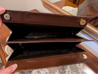 Borsa in pelle di serpente marrone