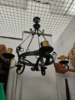 Lámpara rústica metal forjado