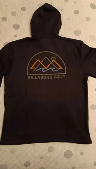 Sudadera negra Billabong con capucha Talla M Ropa