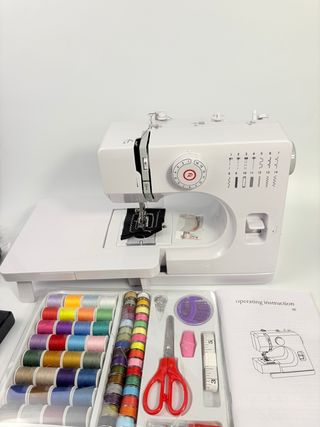 Máquina de coser eléctrica + kit hilos