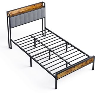 Cama 120x190 Metal/Madera/Tela