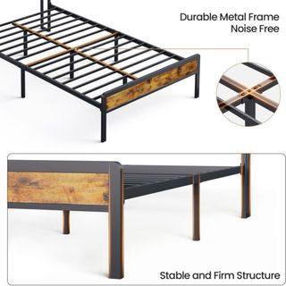 Cama 120x190 Metal/Madera/Tela