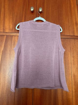 Chaleco punto fino L.O.P rosa talla única