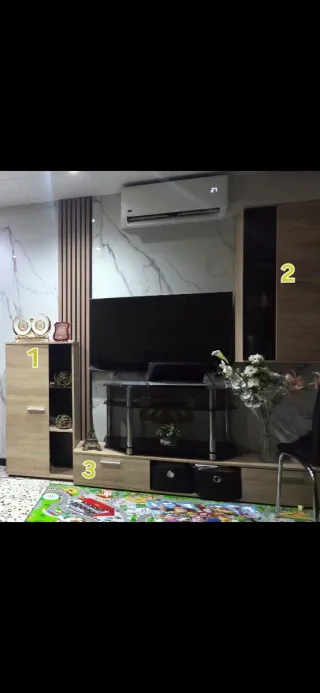 Mueble TV cristal y metal