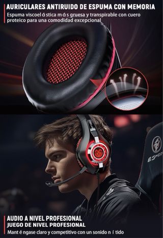 Cascos Gaming Graves Envolvente 3D Micrófono Nuevo